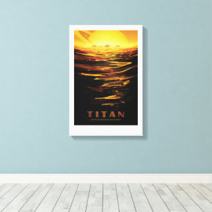Sci-Fi Travel Ad, Moon Titan Leinwanddruck