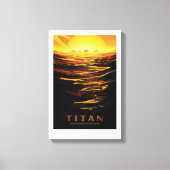 Sci-Fi Travel Ad, Moon Titan Leinwanddruck (Vorderseite)