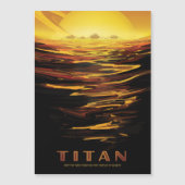 Sci-Fi Travel Ad, Moon Titan Magneteinladung (Vorderseite)