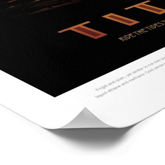Sci-Fi Travel Ad, Moon Titan Poster (Ecke)