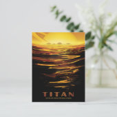 Sci-Fi Travel Ad, Moon Titan Postkarte (Stehend Vorderseite)