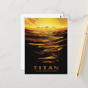 Sci-Fi Travel Ad, Moon Titan Postkarte