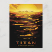 Sci-Fi Travel Ad, Moon Titan Postkarte (Vorderseite)