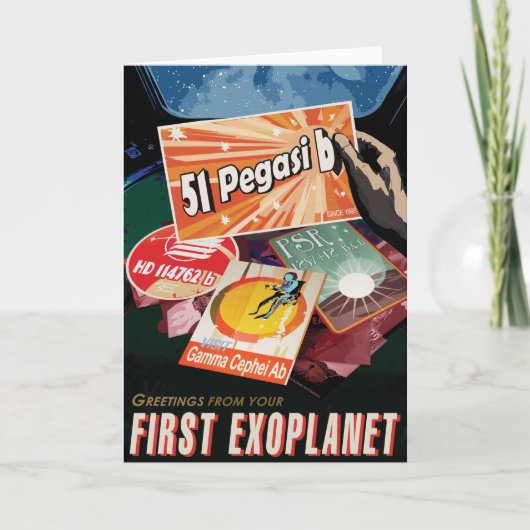 Sci-Fi Travel Ad, Planet 51 Pegasi b Karte (Vorderseite)