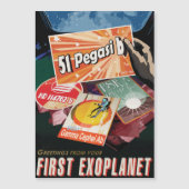 Sci-Fi Travel Ad, Planet 51 Pegasi b Magneteinladung (Vorderseite)