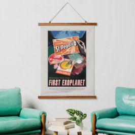 Sci-Fi Travel Ad, Planet 51 Pegasi B Wandteppich Mit Holzrahmen