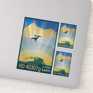 Sci-Fi Travel Ad, Planet HD 40307g Aufkleber