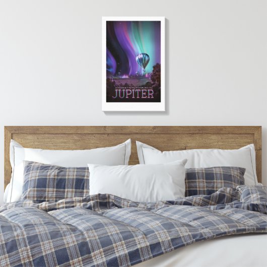 Sci-Fi Travel Ad, Planet Jupiter Leinwanddruck (Insitu (Schlafzimmer))