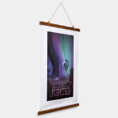 Sci-Fi Travel Ad, Planet Jupiter Wandteppich Mit Holzrahmen (Gewinkelt)