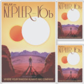 Sci-Fi Travel Ad, Planet Kepler-16b Aufkleber (Vorderseite)