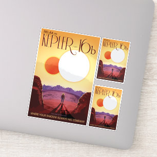 Sci-Fi Travel Ad, Planet Kepler-16b Aufkleber