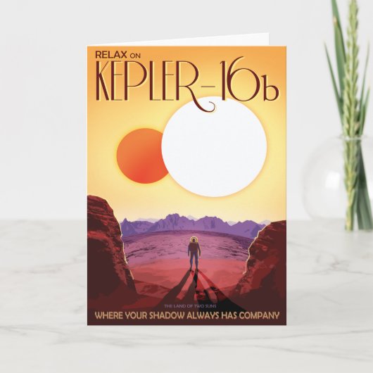 Sci-Fi Travel Ad, Planet Kepler-16b Karte (Vorderseite)