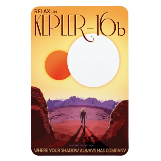 Sci-Fi Travel Ad, Planet Kepler-16b Magnet (Vertikal)
