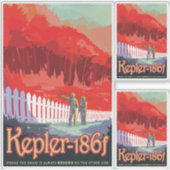 Sci-Fi Travel Ad, Planet Kepler-186f Aufkleber (Vorderseite)