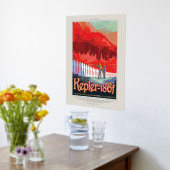 Sci-Fi Travel Ad, Planet Kepler-186f Foliendrucke (Ablage(Küche))