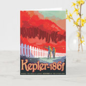 Sci-Fi Travel Ad, Planet Kepler-186f Karte (Gelbe Blume)