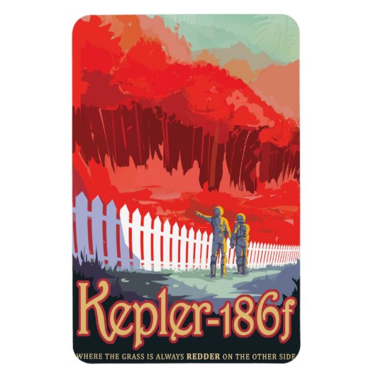 Sci-Fi Travel Ad, Planet Kepler-186f Magnet (Vertikal)