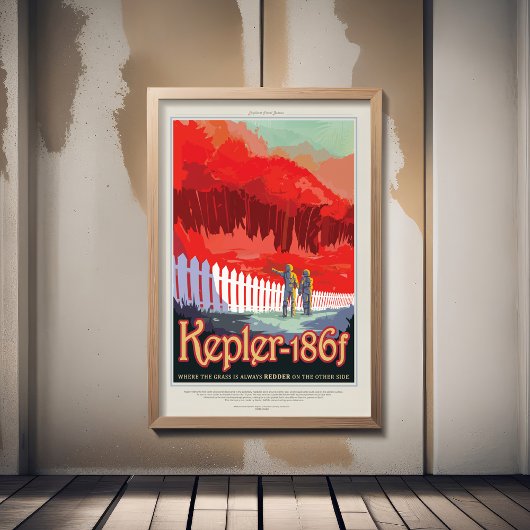 Sci-Fi Travel Ad, Planet Kepler-186f Poster