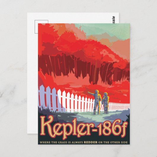 Sci-Fi Travel Ad, Planet Kepler-186f Postkarte (Vorne/Hinten)