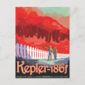 Sci-Fi Travel Ad, Planet Kepler-186f Postkarte (Vorderseite)