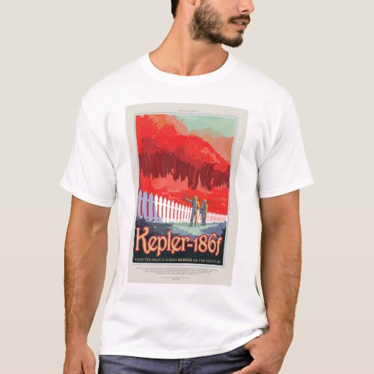 Sci-Fi Travel Ad, Planet Kepler-186f T-Shirt (Vorderseite)