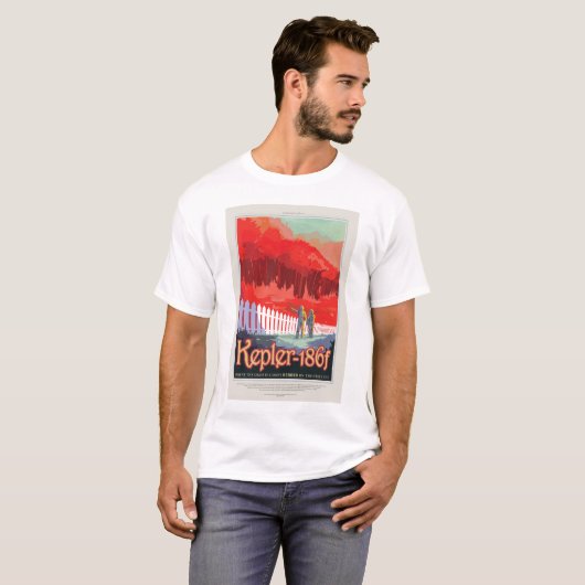 Sci-Fi Travel Ad, Planet Kepler-186f T-Shirt (Vorne ganz)