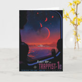 Sci-Fi Travel Ad, Planet Trapist-1e Karte (Gelbe Blume)