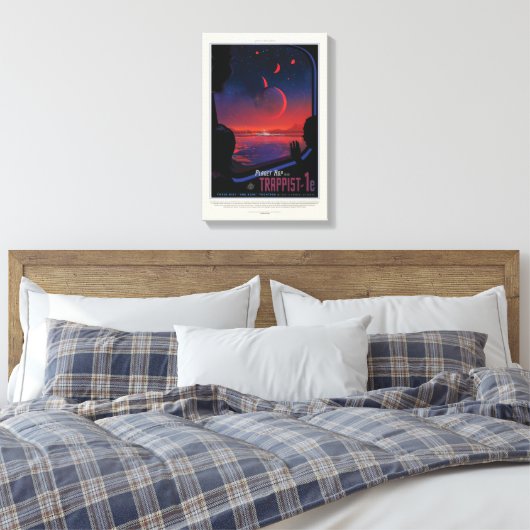 Sci-Fi Travel Ad, Planet Trapist-1e Leinwanddruck (Insitu (Schlafzimmer))