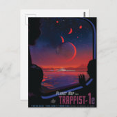Sci-Fi Travel Ad, Planet Trapist-1e Postkarte (Vorne/Hinten)