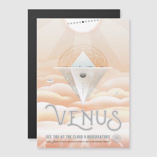Sci-Fi Travel Ad, Planet Venus Magneteinladung (Vorne/Hinten)
