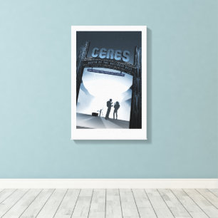 Sci-Fi Travel Ad, Zwerg Planet Ceres Leinwanddruck