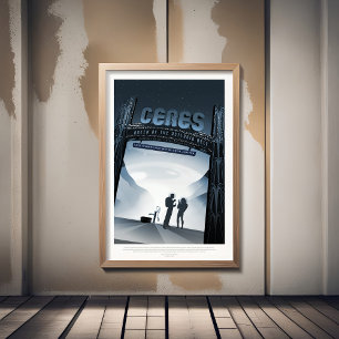 Sci-Fi Travel Ad, Zwerg Planet Ceres Poster