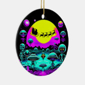 Sci-fi Weihnachtsgeburten-Außerirdischen Keramik Ornament (Rechts)