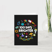 Science 100 Days Brighter Student Happy 100 Day Karte (Vorderseite)