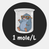 Science &amp; Technology Funny Chemistry 1 Mole L  Runder Aufkleber (Vorderseite)