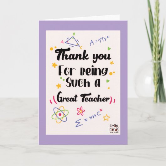 Science and Maths Teacher - Thank you Karte (Vorderseite)