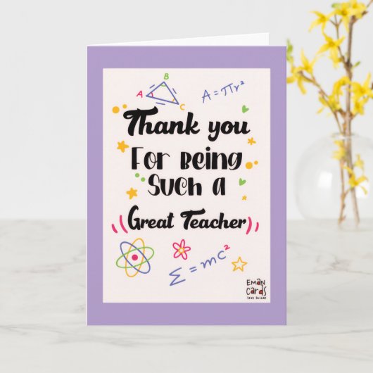 Science and Maths Teacher - Thank you Karte (Gelbe Blume)