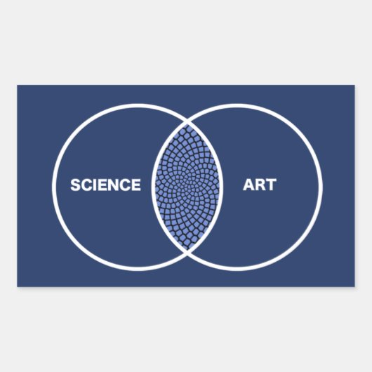 Science / Art Venn Diagramm Rechteckiger Aufkleber (Vorderseite)