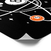 Science Atom Pool Lover 8 Billiard Poster (Ecke)