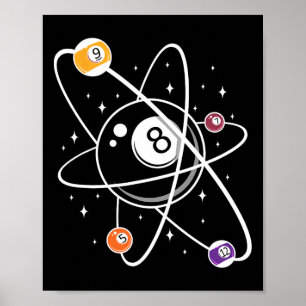 Science Atom Pool Lover 8 Billiard Poster