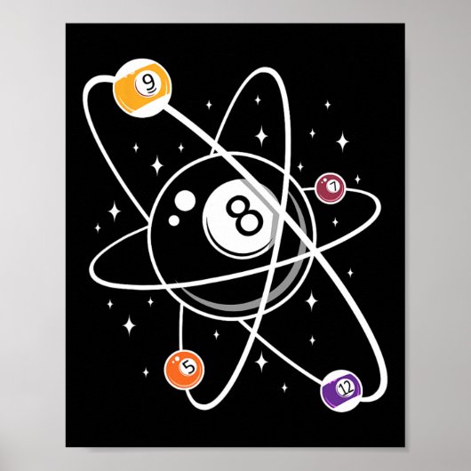 Science Atom Pool Lover 8 Billiard Poster (Vorne)