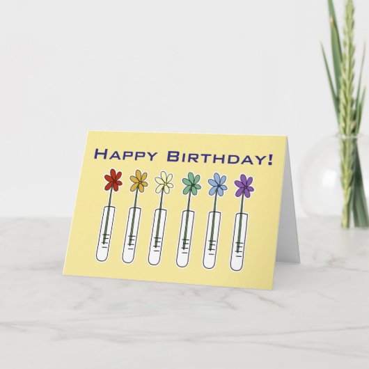 Science Beaker mit Blume Funny Birthday Card Karte (Vorderseite)