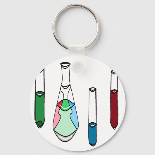 Science Beakers Test Tubes Solutions STEM Schlüsselanhänger (Vorderseite)