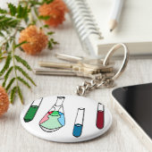 Science Beakers Test Tubes Solutions STEM Schlüsselanhänger (Seite)