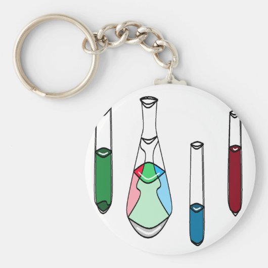 Science Beakers Test Tubes Solutions STEM Schlüsselanhänger (Vorne)
