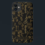 Science Biology Art Gold Muster Monogramm Case-Mate iPhone Hülle<br><div class="desc">Trendy Monogramm Design dieses Gehäuse macht das perfekte Zubehör. Mit dem goldenen Biologiemuster und dem Monogramm.Fügen Sie diesem Design Ihre benutzerdefinierte Formulierung hinzu, indem Sie die "Bearbeiten Sie diese Designvorlage"-Felder auf der rechten Seite des Elements verwenden, oder klicken Sie auf die blaue Schaltfläche "Anpassen Sie es", um den Text zu...</div>