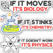 SCIENCE BIOLOGY CHEMISTRY PHYSICS AUFKLEBER (Vorderseite)