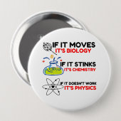 SCIENCE BIOLOGY CHEMISTRY PHYSICS BUTTON (Vorne & Hinten)