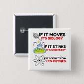 SCIENCE BIOLOGY CHEMISTRY PHYSICS BUTTON (Vorne & Hinten)