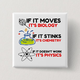 SCIENCE BIOLOGY CHEMISTRY PHYSICS BUTTON